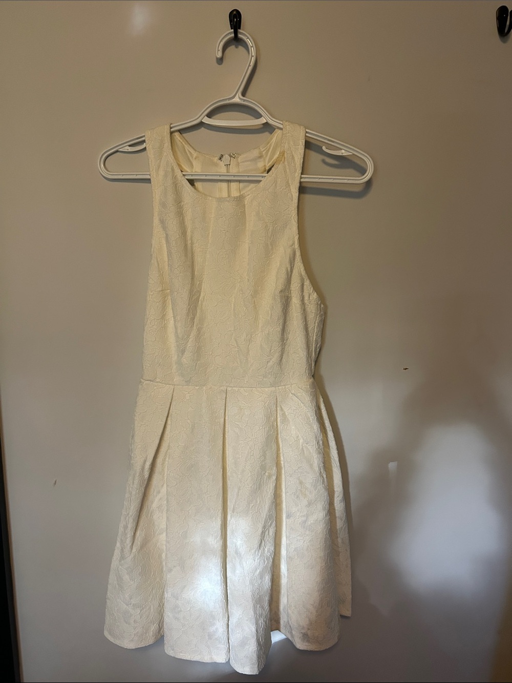 Lulu's Cream Textured Fit & Flare Mini Dress